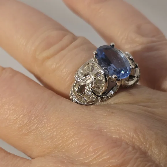 NWOT Fine Estate Victoria Wieck Swiss Blue Topaz Ring Size 8 - Picture 8 of 8